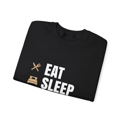 Eat Sleep HIC Repeat Black Sweatshirt