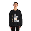 Eat Sleep HIC Repeat Black Sweatshirt