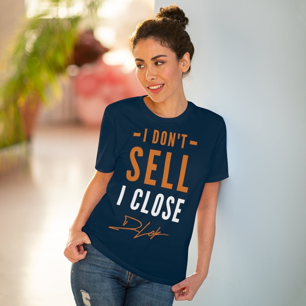 "I Don't Sell, I Close" Short-Sleeve Unisex Navy T-Shirt
