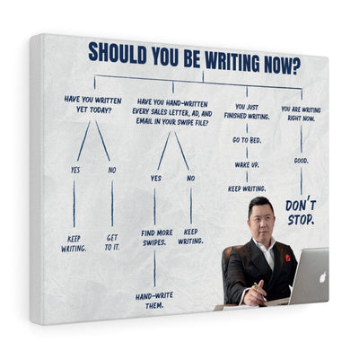 "Should You Be Writing Now?" Canvas Wall Art