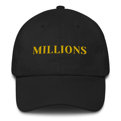 Millions Curived Brim Hat (Gold Text)