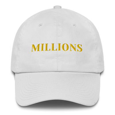 Millions Curived Brim Hat (Gold Text)