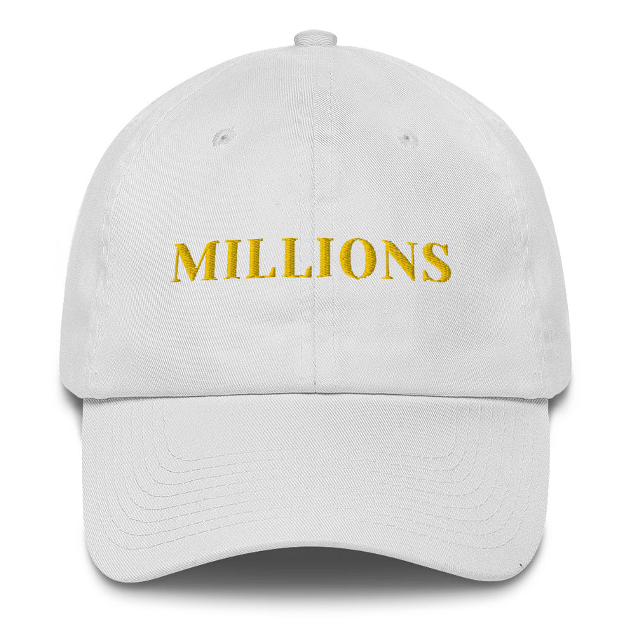 Millions Curived Brim Hat (Gold Text)
